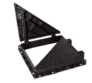 D400 Multileaf Manhole Cover Heavy-Duty 800x700mm Double Triangular Design
