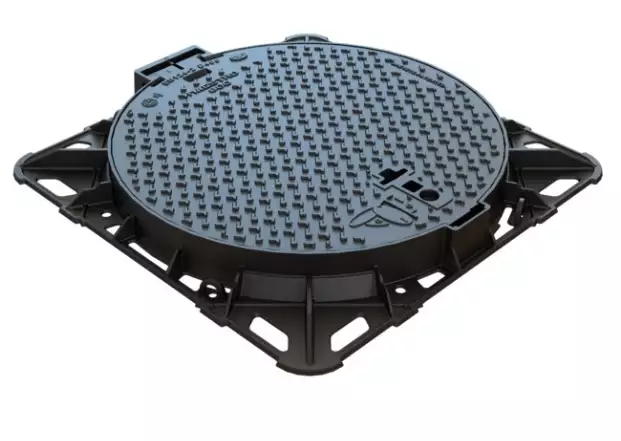 D400 Hinged Square Manhole Cover – Ø800 mm Clear Opening