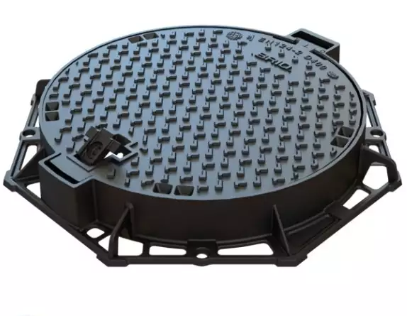 D400 Manhole Cover EN124:2015 – Ø 700 mm Square Frame | Integrated Slam‑Lock & Handle